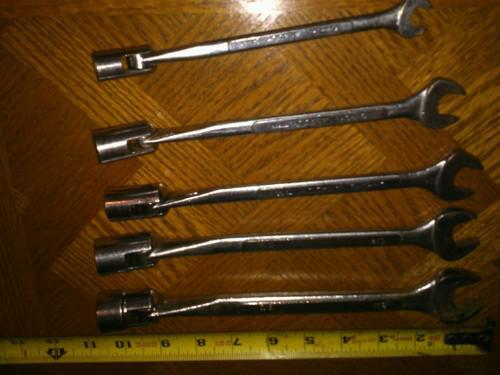 Set open end flex wrench combination chrome vanadium