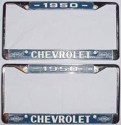 50-1950 chevrolet chevy license plate frames new