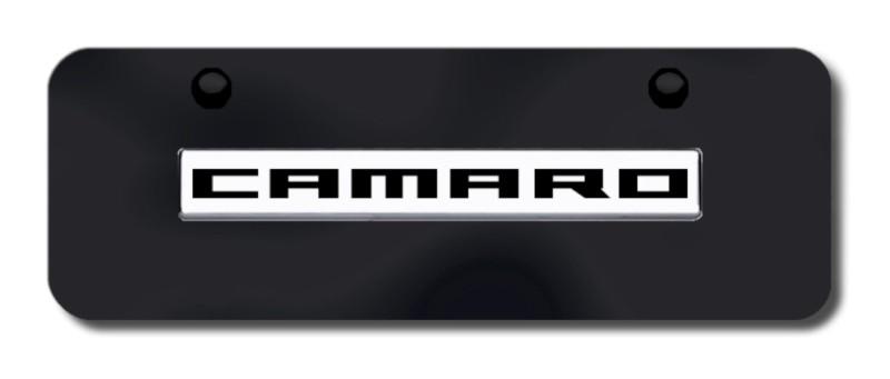 Gm camaro name chrome and black mini-license plate made in usa genuine