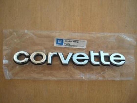 Corvette 80 81 82 emblem rear letters gm restoration parts 1980 1981 1982 bumper