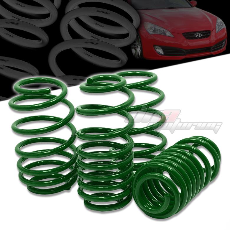 09-13 coupe l4/v6 1.5" drop suspension green racing lowering spring 295f/245r lb