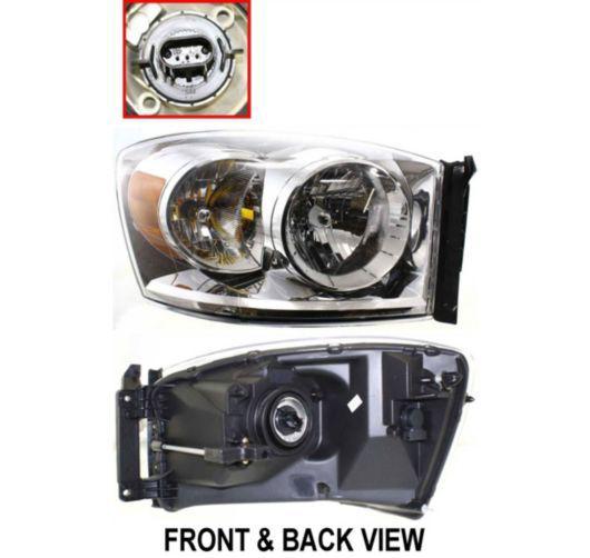 06-08 dodge ram pickup truck headlight w/chrome bezel rh right passenger side