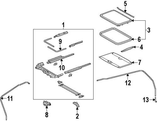 Toyota 6321708021 genuine oem factory original glass side cover