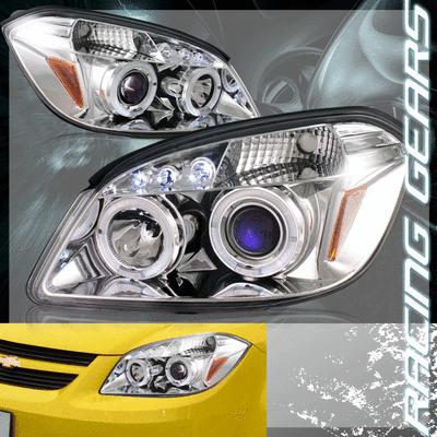 05-10 chevrolet cobalt 12v chrome housing dual halo led projector headlight lamp