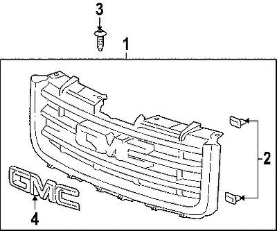 Gmc 25825523 genuine oem factory original grille