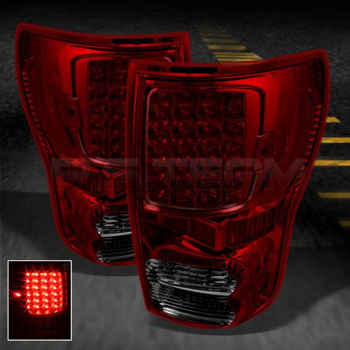 Red smoked 07-12 tundra pickup truck full led tail lights lamps left+right