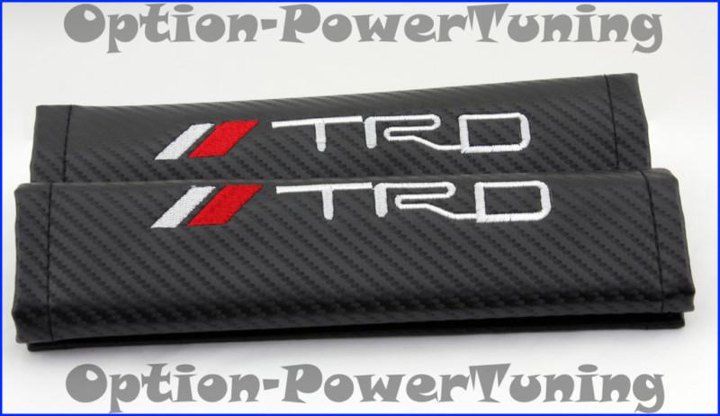 Toyota trd logo carbon fiber style racing seat belt shoulder pad cushion celica