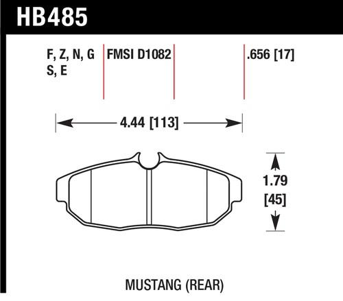 Hawk performance hb485n.656 disc brake pad 05-13 mustang