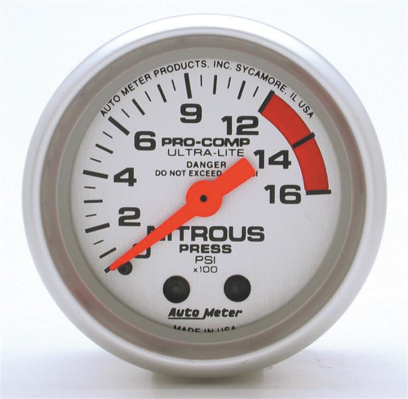 Auto meter 4328 ultra-lite; mechanical nitrous pressure gauge