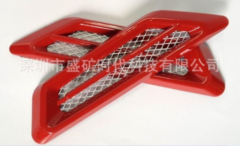 2 pcs red car suv air flow fender side mesh vent decoration sticker for benz bmw