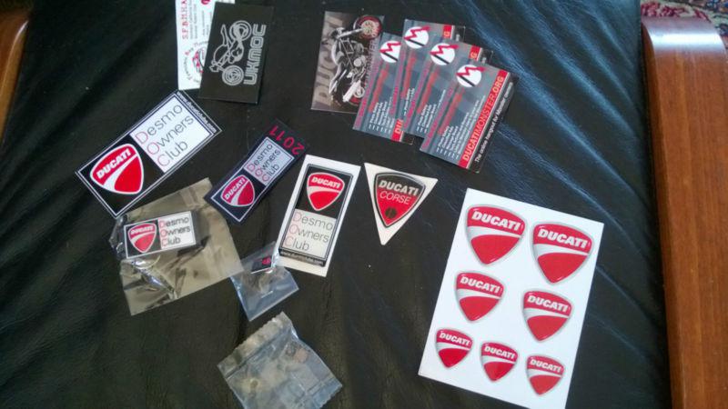 Ducati desmo owners club pins stickers jacket patch, key fob, etc