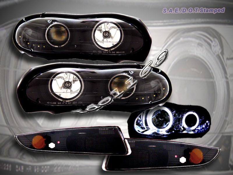 98-02 chevy camaro headlights bc led halo ccfl+bumper