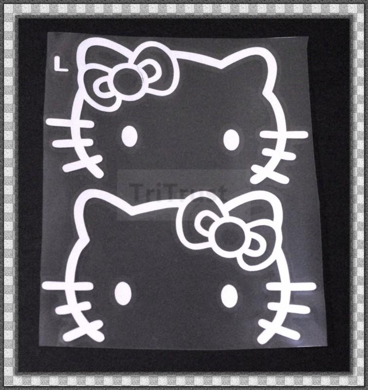 White hello kitty vinyl decal sticker windows you get 2 pieces