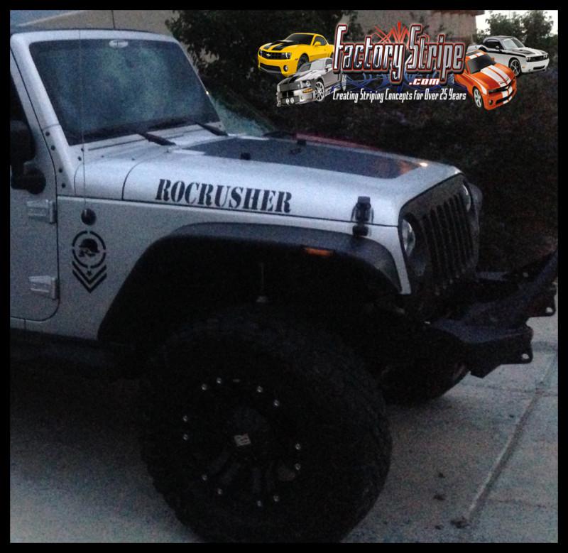 Jeep wrangler front decal rocrusher factory stripe 2007 -2013