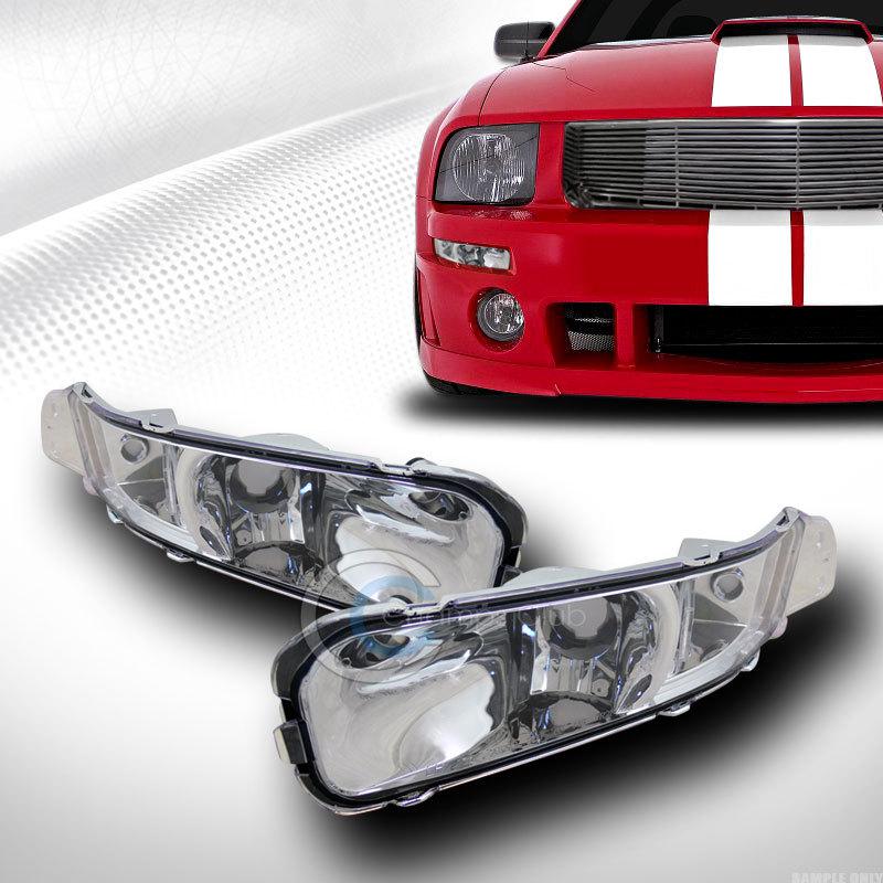 Chrome clear front signal bumper lights corner lamps aw 05-09 ford mustang v6 v8