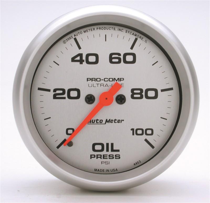 Auto meter 4453 ultra-lite; electric oil pressure gauge