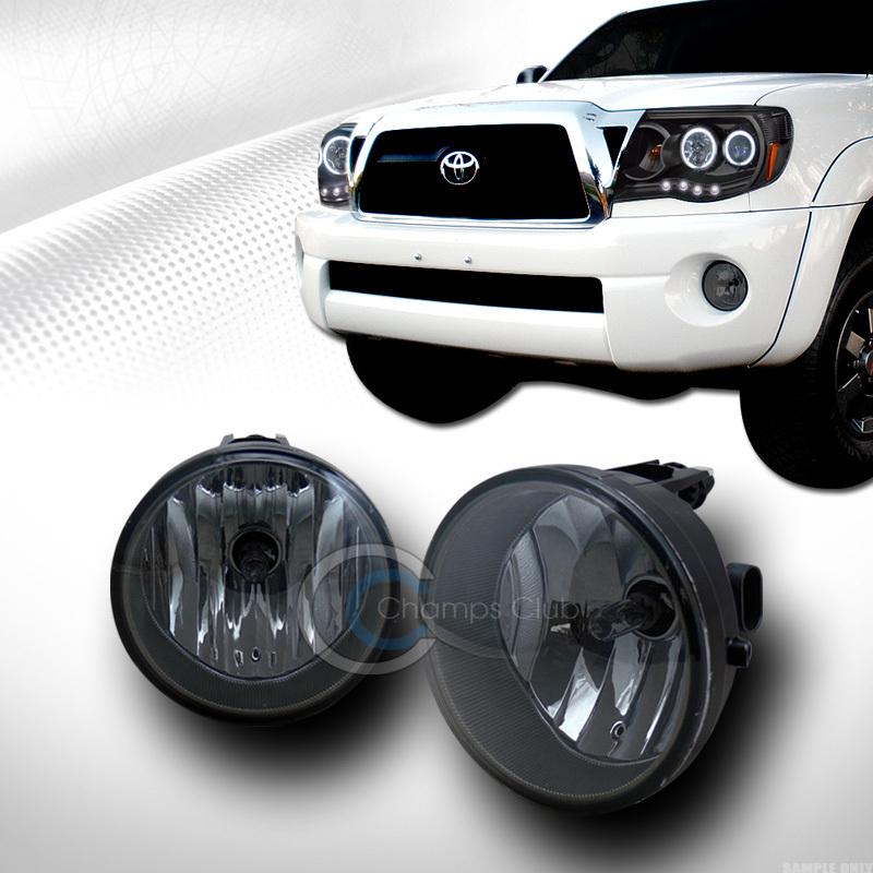 Euro smoke clear front bumper fog lights dy+switch 04 05-11 toyota tacoma solara