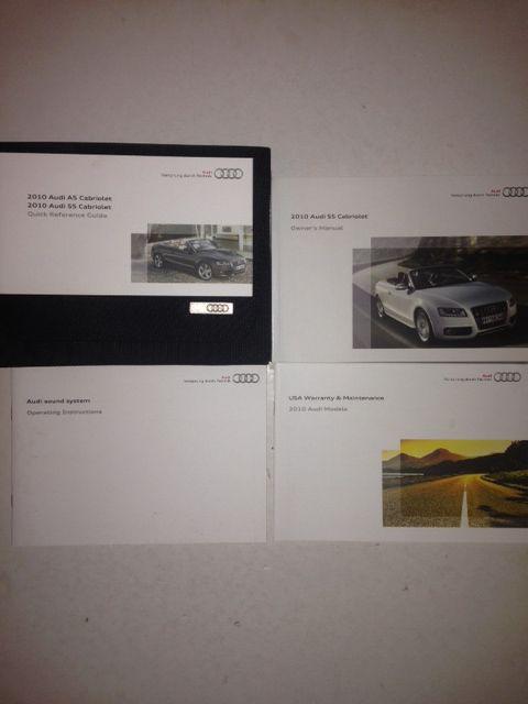 2010 audi s5 cabriolet owner's manual with case