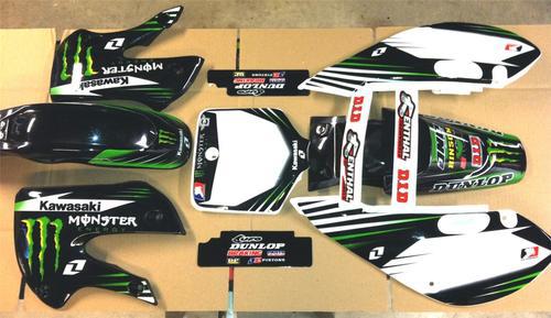 Klx 110 02-09 kx 65  02-12 graphic kit monster energy w/ plastic  blk kit 2013