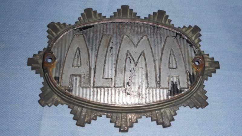 Vintage alma camper travel trailer emblem from alma michigan, very cool piece