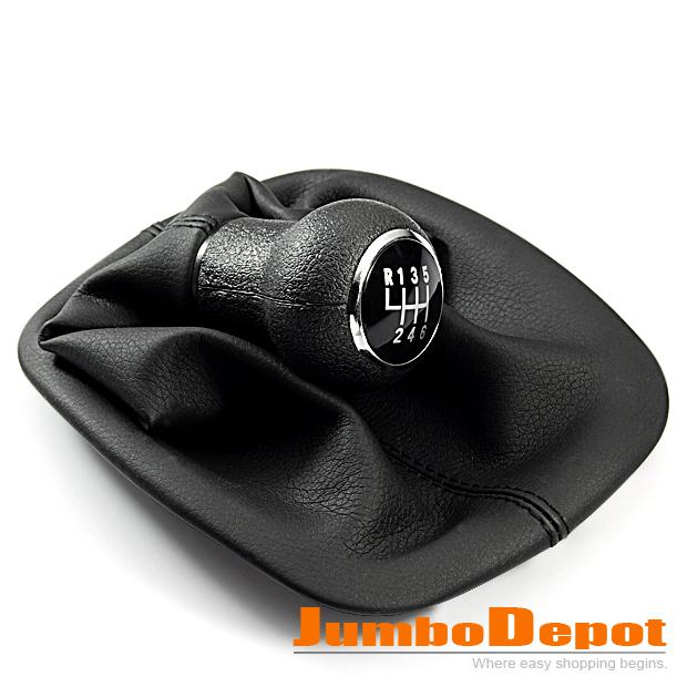 Cool black color 6 speed gear shift knob gaitor boot for 1996-2005 vw  passat b5