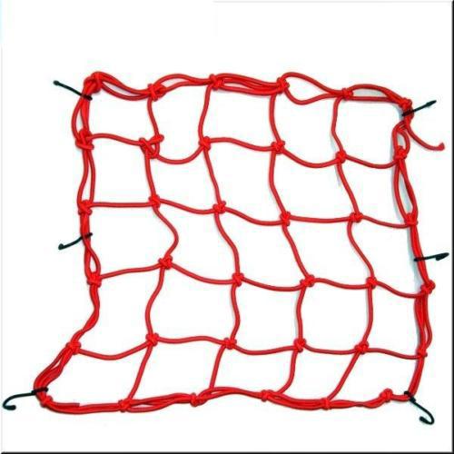 Motorcycle gas fuel tank storage elastic cargo net red