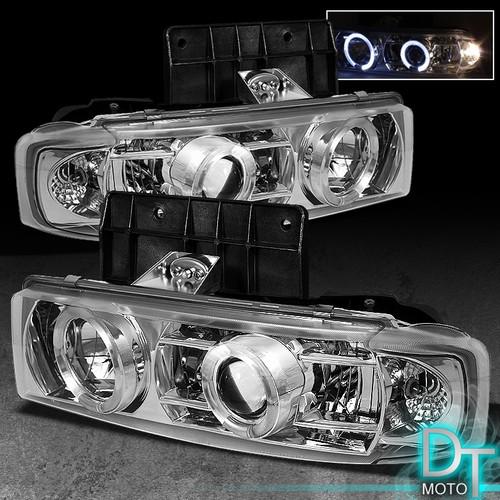 95-04 astro van safari dual halo projector headlights lamps lights left+right