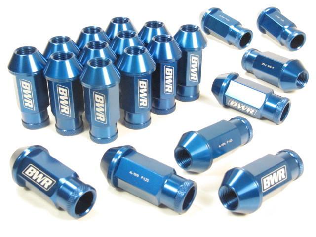 Blackworks forged extended open ended wheel tuner lug nuts blue 12x1.5mm 20pcs