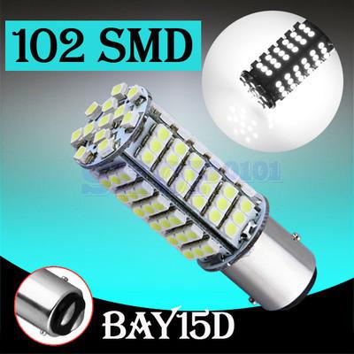 1157 bay15d 102 smd pure white tail brake turn signal led light bulb lamp