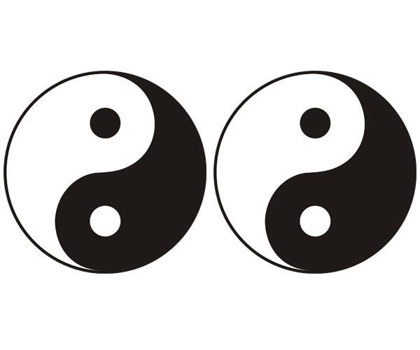 Yin yang decal set 3"x3" chinese symbol ying taijitu car vinyl sticker zu1