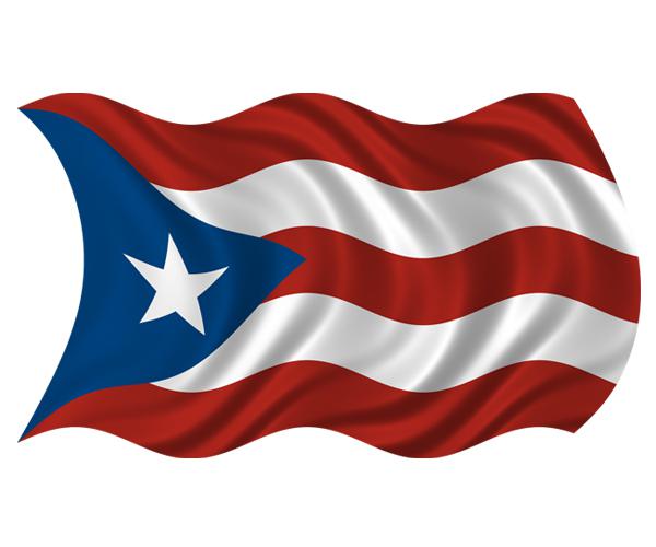 Puerto rico waving flag decal 5"x3" vinyl car window bumper sticker zu1