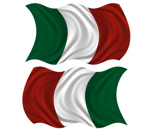 Italy waving flag decal set 3"x1.8" italian italia vinyl car bumper sticker zu1