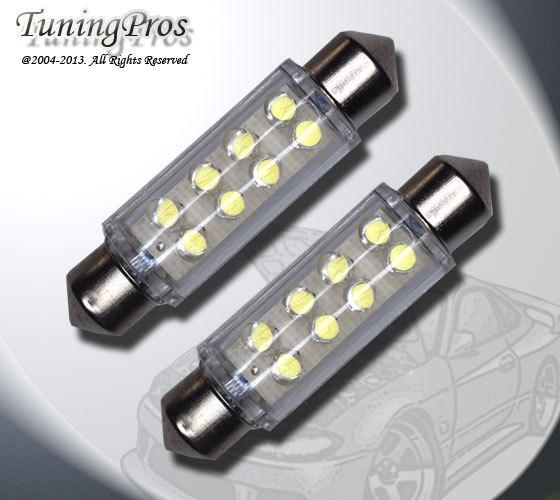 (1 pair) set of 2 pcs map light festoon 42mm 1.65" 8 white led bulbs 562 578