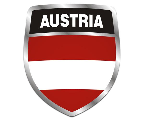 Austria flag shield decal 5"x4.3" austrian vinyl bumper sticker zu1