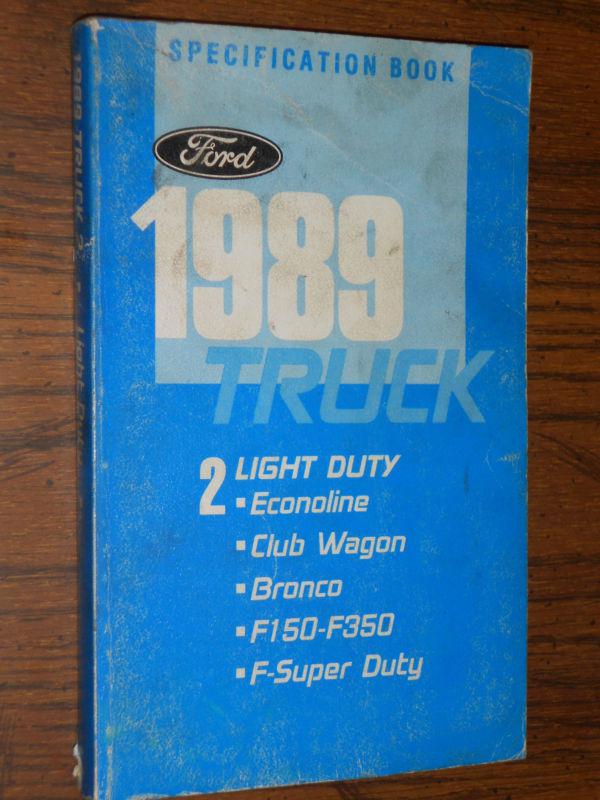 1989 ford truck service specifications book orig. book pickup / bronco / van++