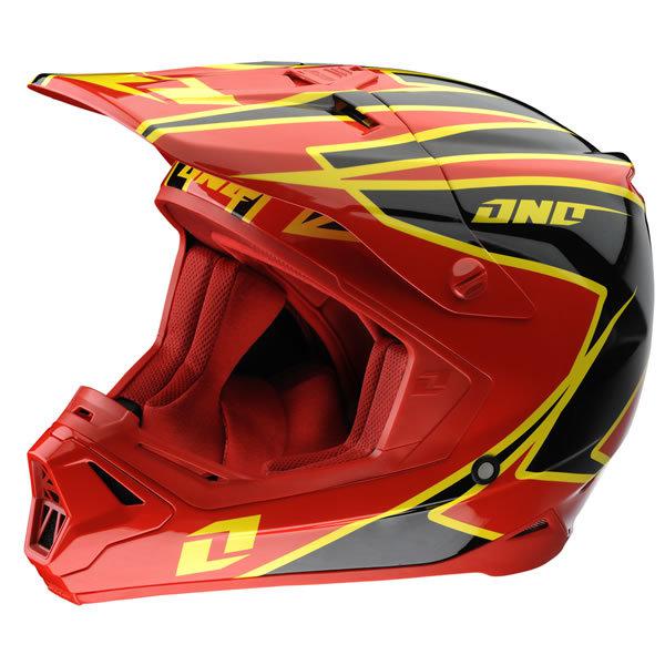 One industries mx motorcycle gamma helmet crypto red / yellow size xl $270 new!