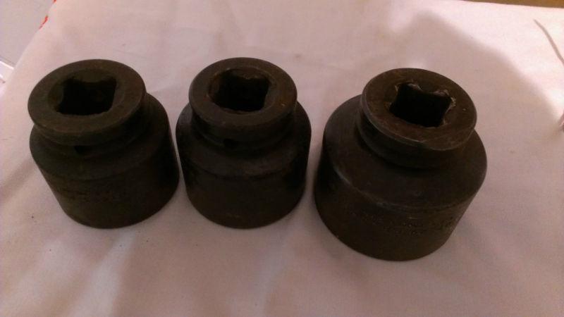 3 proto impact sockets/ 1-7/16", 1-5/8", 1-13/16",  6 pt,  3/4" drive