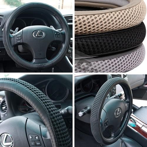 14"-15" 38cm chevrolet 51204 leather suv truck steering wheel cover black honda