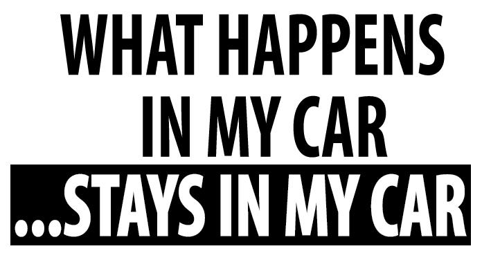 Stays in my car funny decal laptop car window vinyl sticker free usps shipping