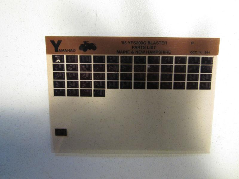 1995 yamaha atv yfs200g blaster microfiche parts list catalog yfs 200 g me & nh