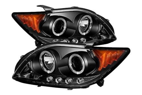 Spyder ttc08hl tc black clear halo projector headlights head light w leds