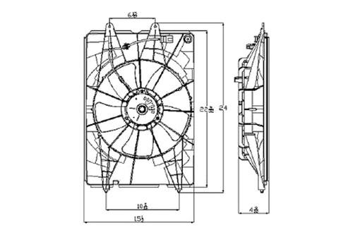 Replace ho3115140 - honda ridgeline rh passenger side radiator fan assembly