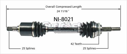 Surtrack perf axles ni-8021 cv half-shaft assembly-new cv axle shaft