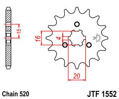 Jt sprocket front 11t steel fits yamaha ytm200 k,l,n (tri moto) 1983-1985