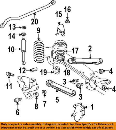 Mopar oem 6505444aa front suspension-upper control arm lower bolt