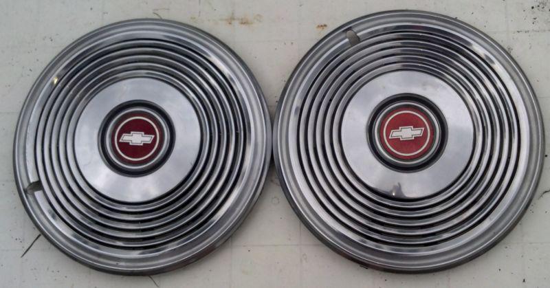 Estate find 1950's 1960's 1970's vintage chevy hub caps set of 2