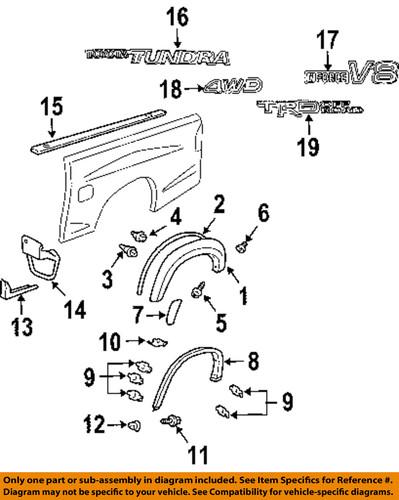 Toyota oem 617830c030b0 pick up box-wheel flare pad