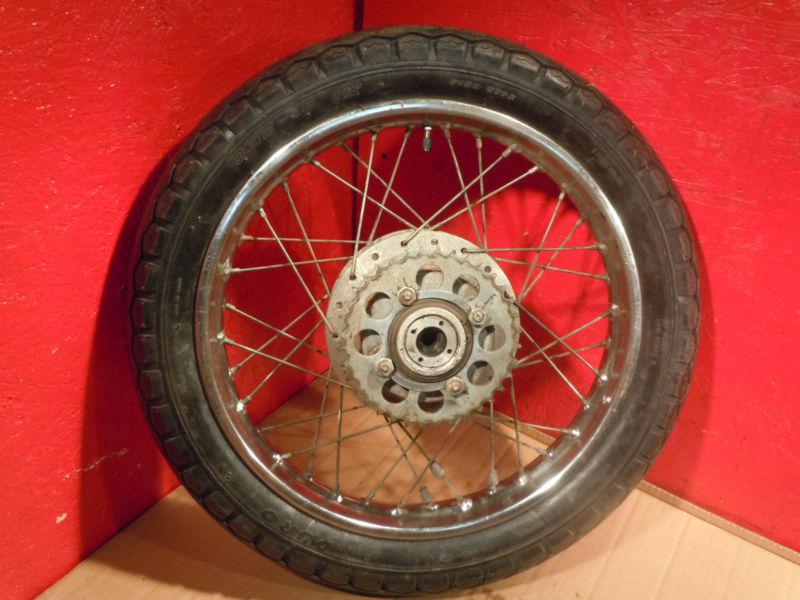 Honda sl / cl / cb350 rear wheel w/ brake hub & new tire nice! @ moped motion