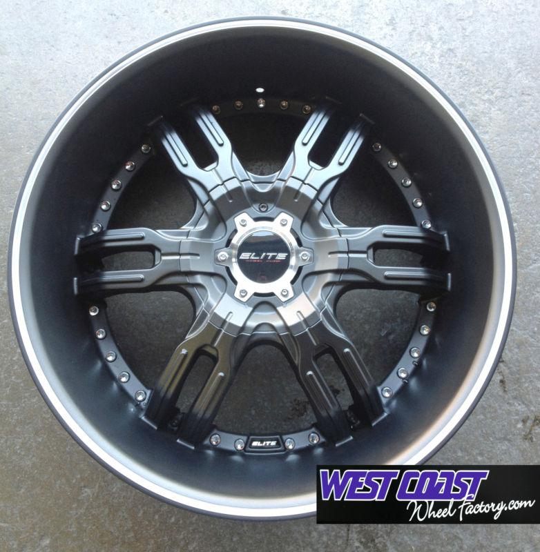 22" elite dub  22x9.5 carnal 5x4.5 matte black 5x120 one +35 single rim wheel 