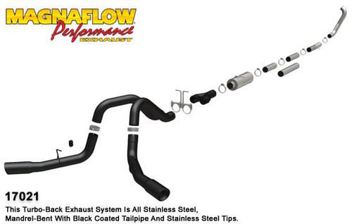 Magnaflow 17021 ford diesel 7.3l diesel, 4in dual black series kit exhaust